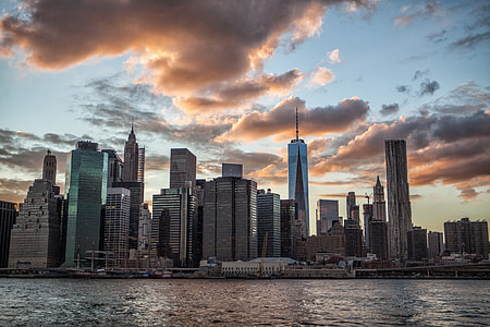 This shot was taken in DUMBO, Brooklyn, and features the lower Manhattan skyline at sunset thumbnail
