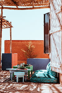 blue and gray cushion on floor thumbnail