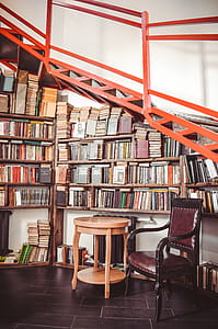 Book Lots on Wooden Shelf thumbnail