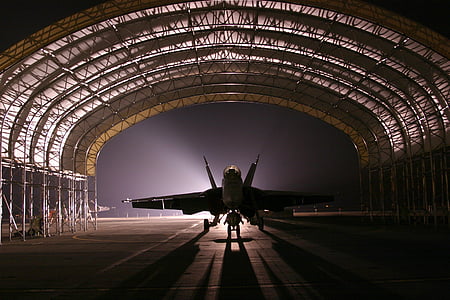 silhouette of jet during night time thumbnail