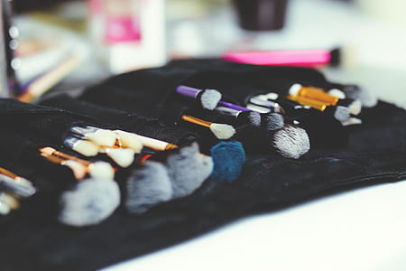 makeup brush lot on black textile thumbnail