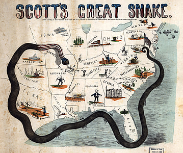 General Winfield Scott's Anaconda plan in 1861  in the Civil War thumbnail
