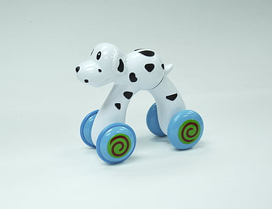 white and black plastic dog toy thumbnail