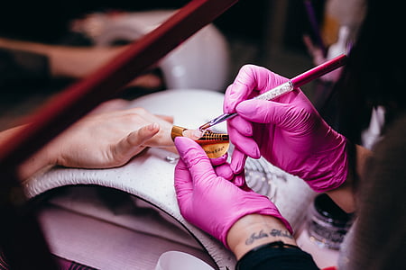person painted human nail thumbnail