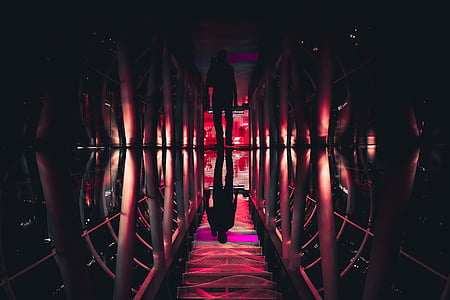 silhouette of person standing on hallway thumbnail