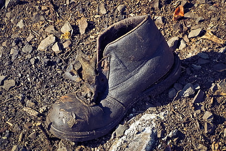 close-up photo of black leather work boot thumbnail