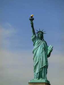 Statue of Liberty, New York under blue and white sky during daytime thumbnail