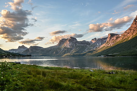 Mountain and Lake at Sunset thumbnail
