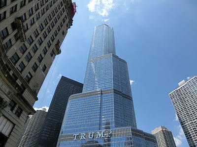 Trump tower building under blue sky thumbnail