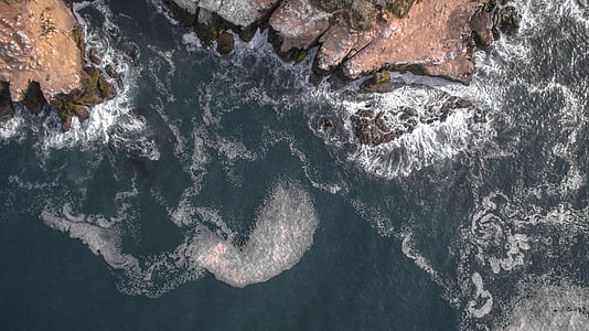 top angle photo of seawater taken at daytime thumbnail