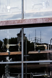 singer sewing machine, showcase, display, window thumbnail