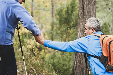 Photo of Two Old Man Helping Each Other thumbnail
