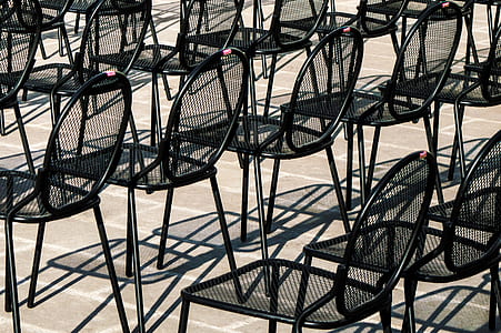 black steel chair lot thumbnail