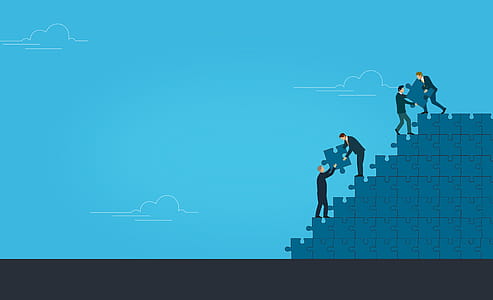 Teamwork Concept - Jigsaw - With Copyspace thumbnail
