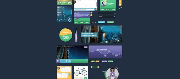 Metro Style Flat UI Elements Kit psd file