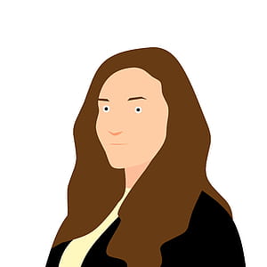 Illustration of woman with long brown hair. thumbnail