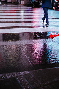 person walking at pedestrian lane thumbnail