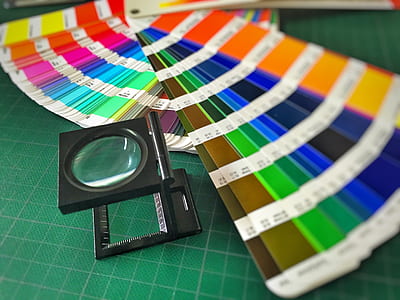 color paint palette near magnifying glass thumbnail