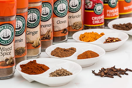 different spices on plates thumbnail
