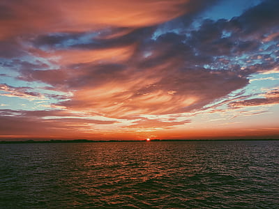 body of water during golden hour thumbnail
