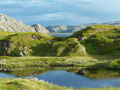 nature photography of body of waters surrounded by mountains thumbnail