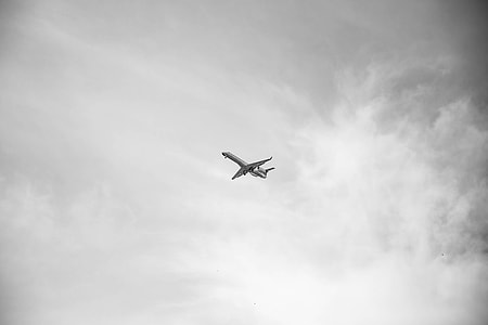 grayscale photography of airlines thumbnail