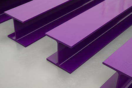 three purple metal desks thumbnail
