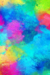 blue, pink, and yellow abstract painting thumbnail