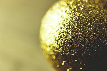 Closeup shot of a gold Xmas ball decoration. Image captured with a Canon DSLR thumbnail
