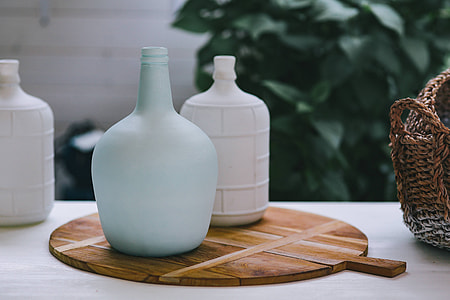 Coloured decorational bottles in various places thumbnail