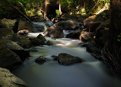running water scenery under sunny sky thumbnail