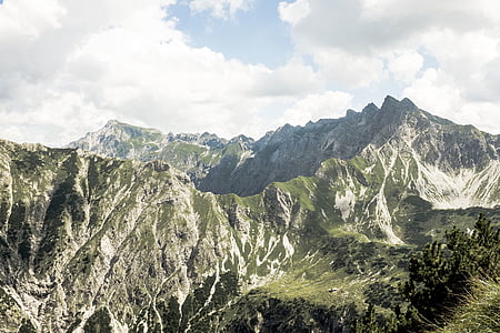 aerial photo of mountains covered with grasses thumbnail