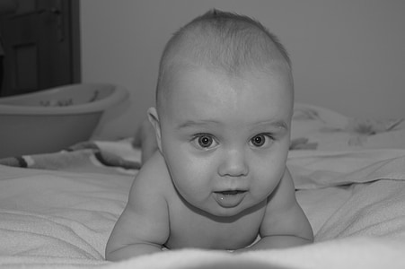 grayscale photography of baby thumbnail