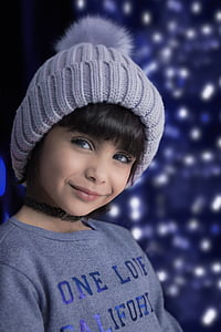 girl wearing gray knit beanie thumbnail