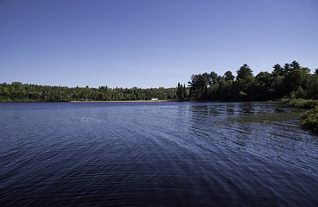 Landscape and water across lake Michigamme at Van Riper State Park, Michigan thumbnail