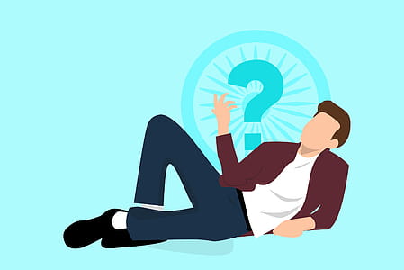 Illustration of reclining man thinking. thumbnail