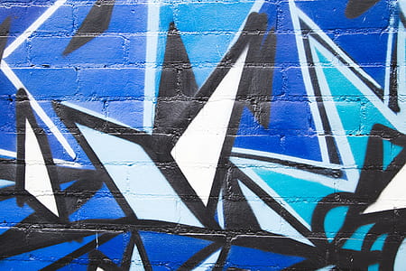 Blue Black On Brick Photo thumbnail