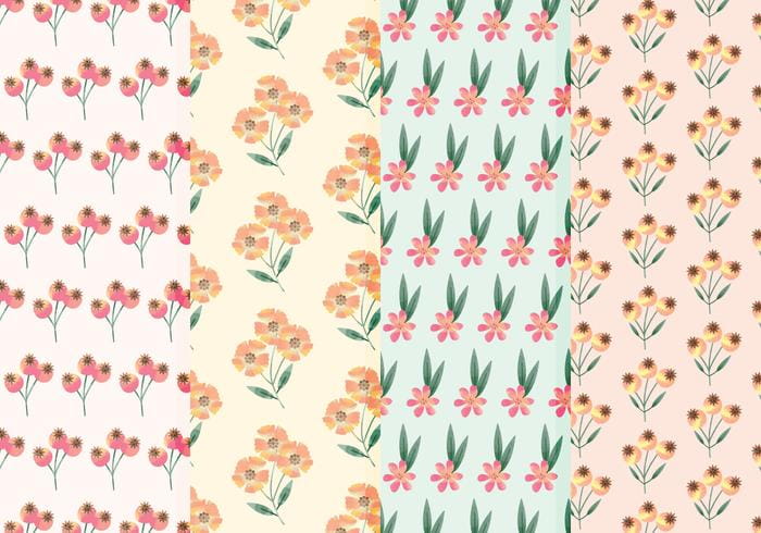 Wildflower Vector Watercolor Patterns ai, eps file