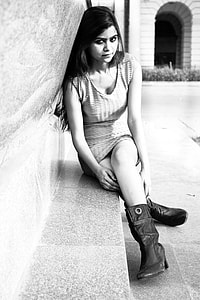 Young Indian Girl sitting in Delhi, India thumbnail