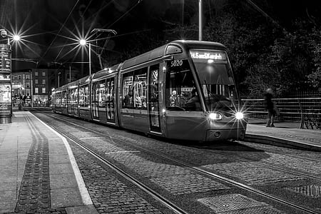 grayscale photo of train thumbnail