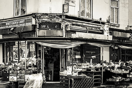 grayscale photo of Ryatt Cash & Carry signage thumbnail