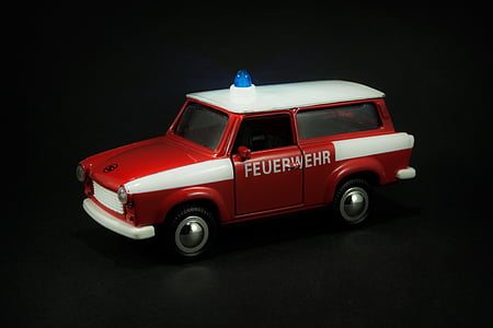 red and white Feuer Wehr car miniature thumbnail