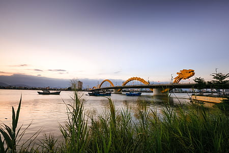 orange dragon bridge over body of water thumbnail