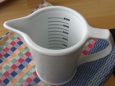 white ceramic measuring pitcher thumbnail