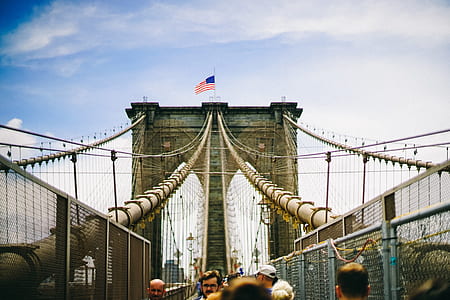 American Flag on bridge thumbnail