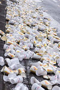 white drinking cups on streets thumbnail