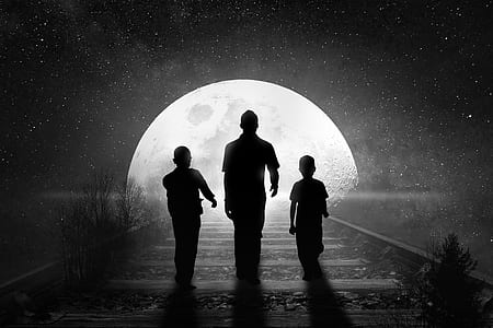 silhouette of toddler walking on railway thumbnail