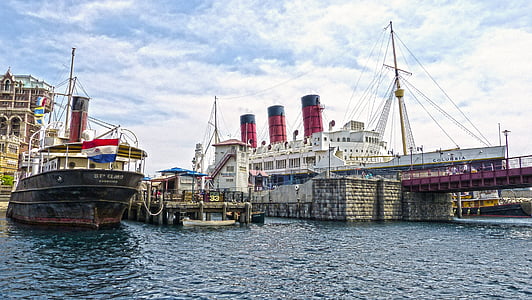 cruise ship beside concrete dock thumbnail