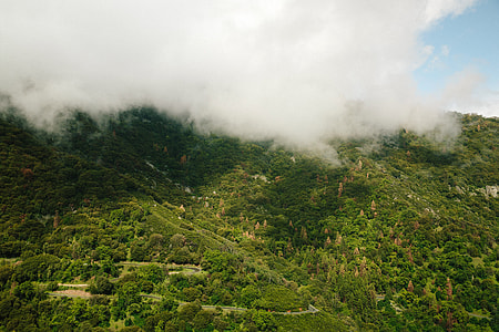 Fog over the Mountain at Three Rivers, Kings Canyon National Park, California thumbnail