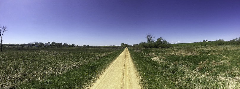 Panorama with the Military Ridge State Trail landscape in Wisconsin thumbnail